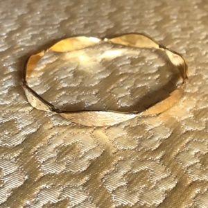 Sophia & Chloe Gold Bangle with Brushed Gold Finish